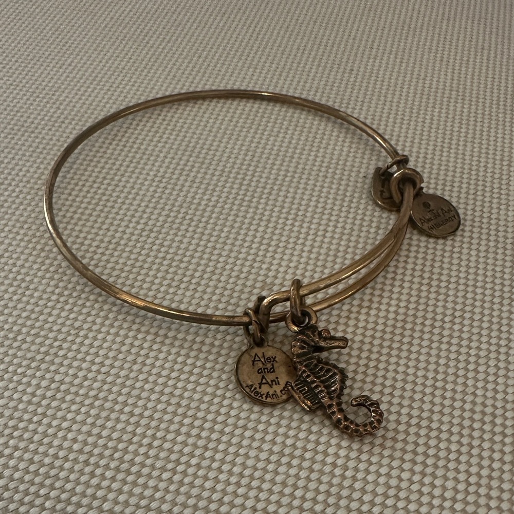Alex and Ani Bronze Seahorse Bangle